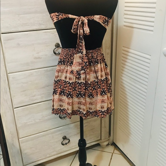 Strapless Boho Mini Dress Small - Picture 5 of 10
